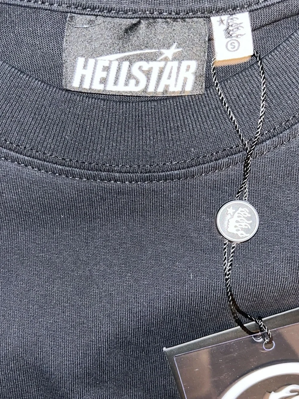 Hellstar Men's Black Short Sleeve Logo Tee with Blue Graphic